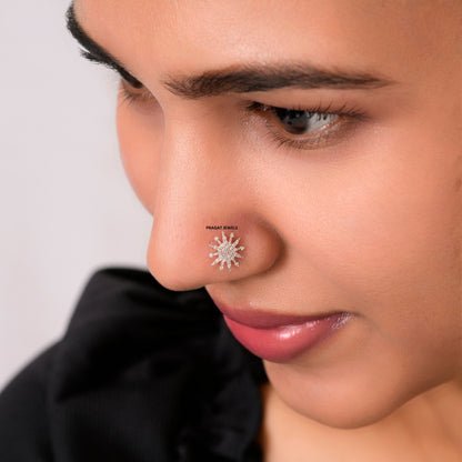 10MM Celestial Star Real Diamond Nosepin ,Handcrafted Just for The star Of Your Life. - PRAGAT JEWELS