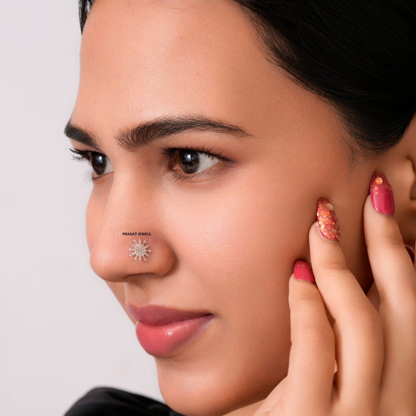 10MM Celestial Star Real Diamond Nosepin ,Handcrafted Just for The star Of Your Life. - PRAGAT JEWELS