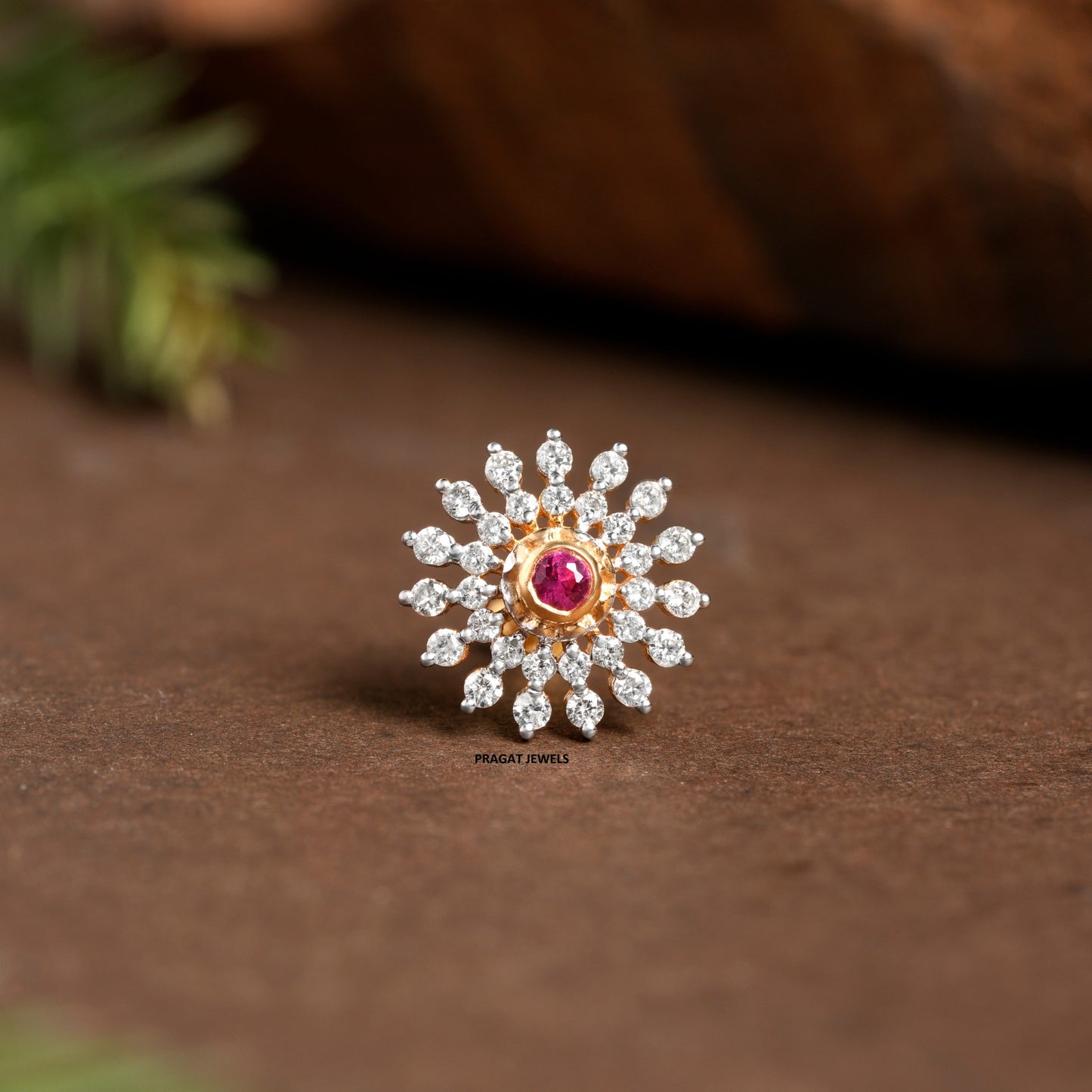 Diamond Nosepin Solitaire Yellow Gold Brillant Cut Diamond Hand crafted with love - PRAGAT JEWELS