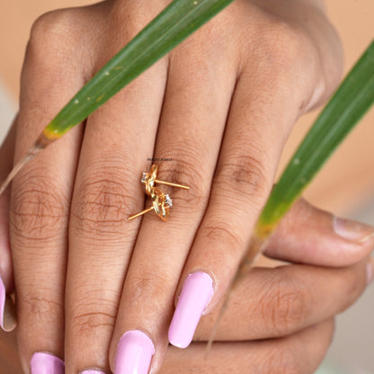 Diamond Flower Earrings Handcrafted With Love For the Special Moments Of Your Life.