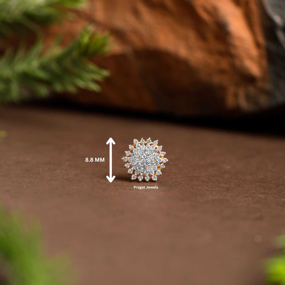 Flower Nose Stud, Diamante Nose Stud,Crystal Nose Pin  women Gift for The Percious One.