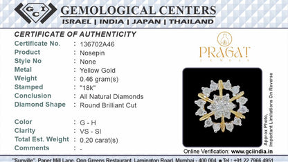 Diamond Flower Stud for Nosepin Brillant Cut Diamond Hand crafted with love