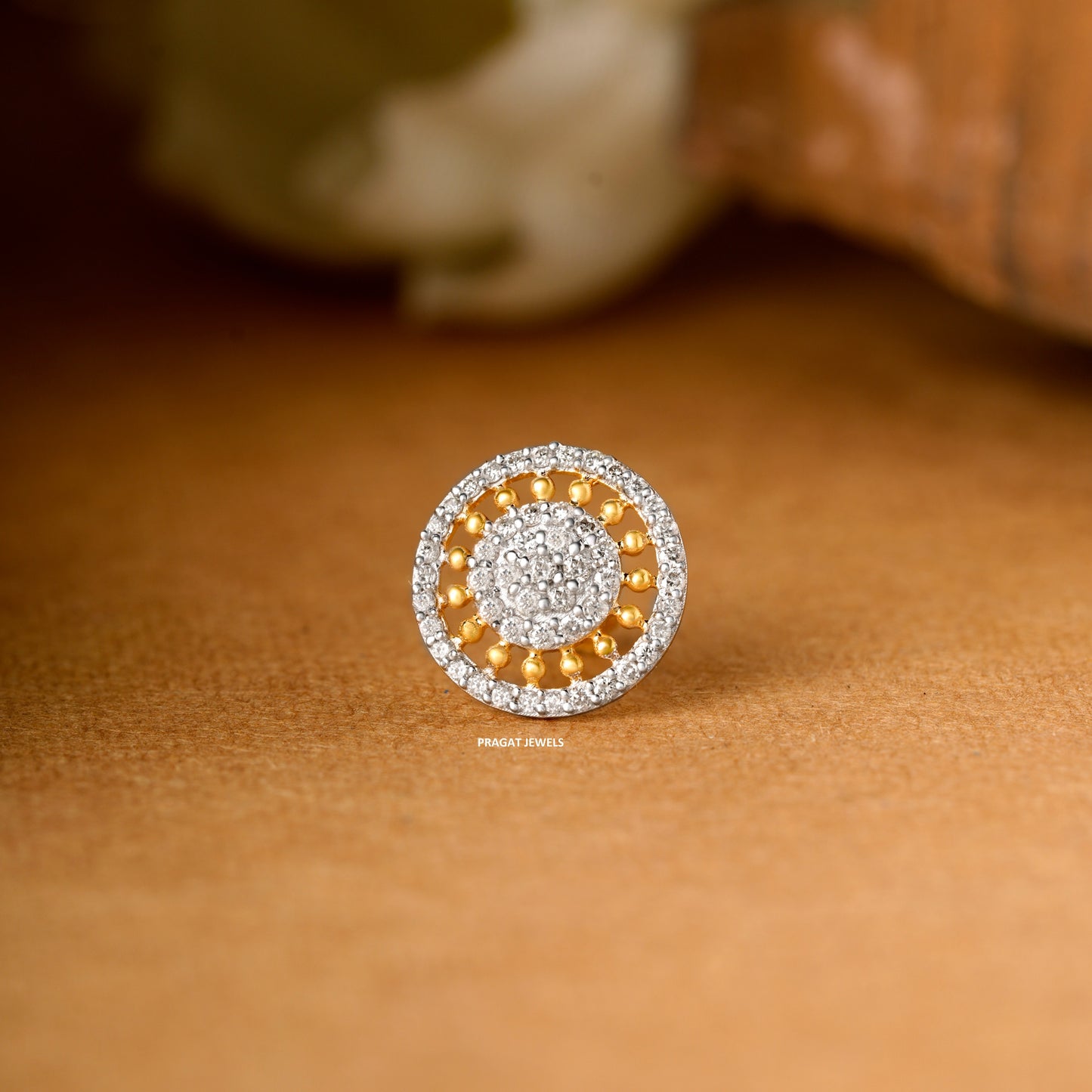 Spherica Diamond Stud  11mm medium size Cluster Nosepin A precious Gift for The Percious One.