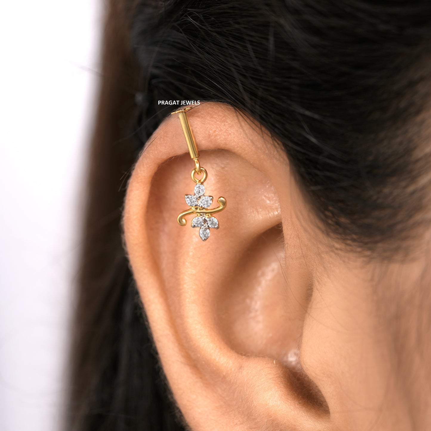 Natural Diamond Stud Diamond Helix Bugadi, Genuine Diamond Helix Bugadi