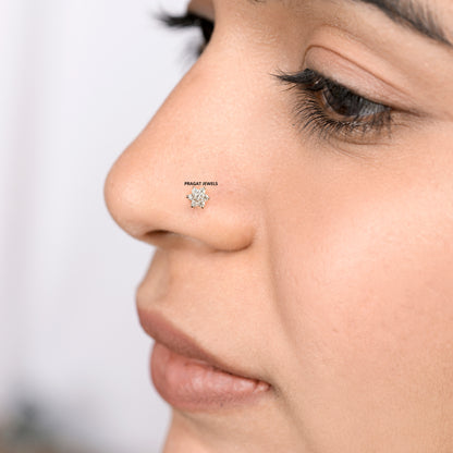 Flower Nose Stud, Diamante Nose Stud,Crystal Nose Pin women Gift for The Percious One.