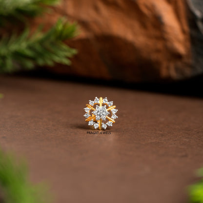 Diamond Flower Stud for Nosepin Brillant Cut Diamond Hand crafted with love
