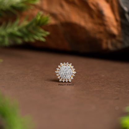 Flower Nose Stud, Diamante Nose Stud,Crystal Nose Pin  women Gift for The Percious One.