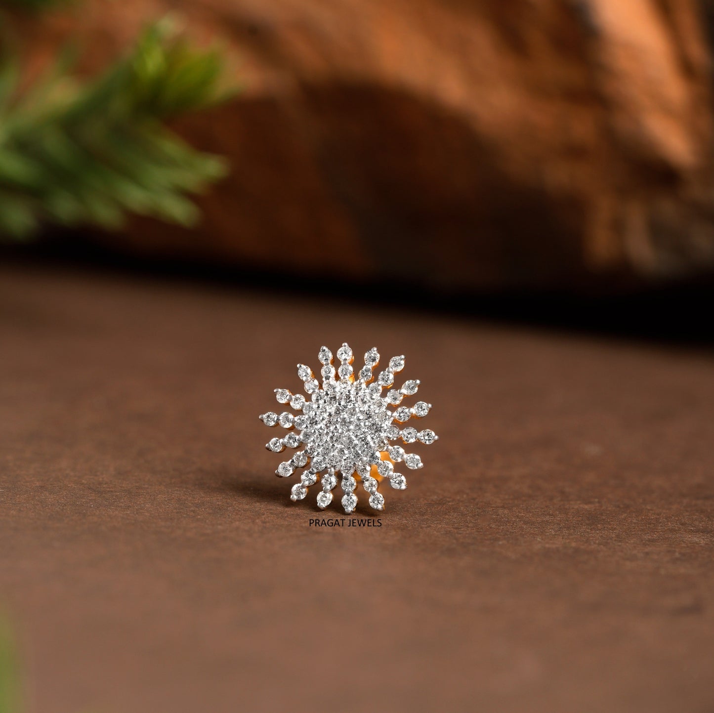 Flower Nosepin 18kGold Diamond Nosepin  for women Gift for The Percious One.
