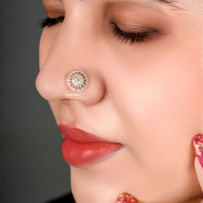 Spherica Diamond Stud  11mm medium size Cluster Nosepin A precious Gift for The Percious One. - PRAGAT JEWELS