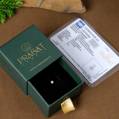 18kt White Gold Single Diamond Nosepin/Andi Elegant Nose Jewelry for Women Gift  For The Real Diamond Nosestud ,