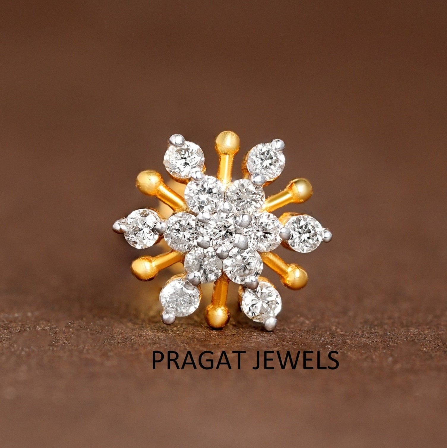 Flower Nose Gold Nose Stud Design 18k Solid Gold Nose Stud Flower