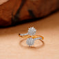 CrossOver Flower's 14K(3.1 Gram) Yellow Gold With Brilliant Cut Diamond,Handcrafted With Love.