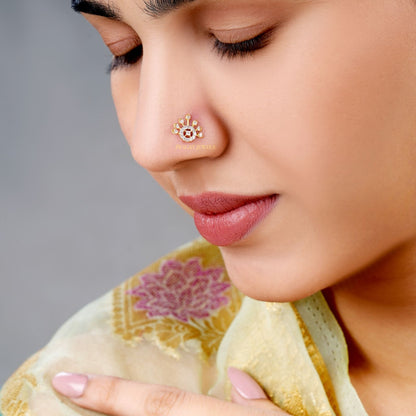 18K Yellow Gold 10.3MM Nosepin ,Handcrafted With Love For the Special Moments Of Your Life. - PRAGAT JEWELS
