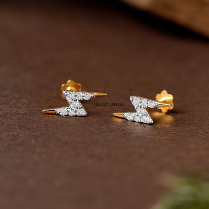 Tiny Diamond Stud Earrings | Minimalist Evil Eye Design | Handmade Dainty Jewelry”NP219