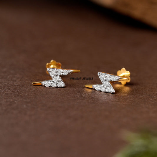 Tiny Diamond Stud Earrings | Minimalist Evil Eye Design | Handmade Dainty Jewelry”NP219