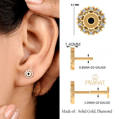 Eternal Halo Diamond Studs/Classic Circle Diamond Earrings/Radiant Halo Diamond Stud/NP1232