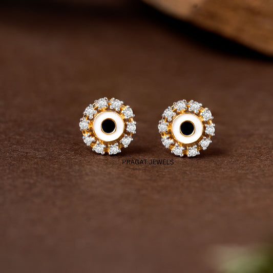 Eternal Halo Diamond Studs/Classic Circle Diamond Earrings/Radiant Halo Diamond Stud/NP1232