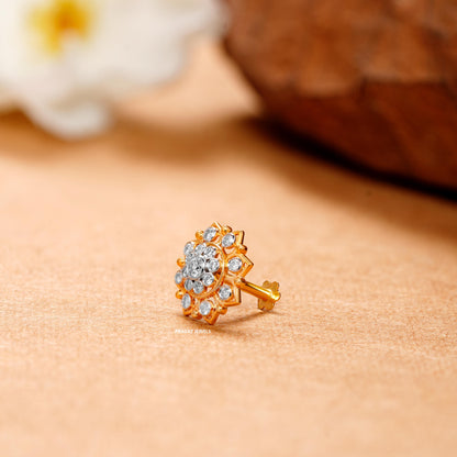 TradItlonal Impon Stud Nosepin Brilliant Cut Diamond,Handcrafted With Love.