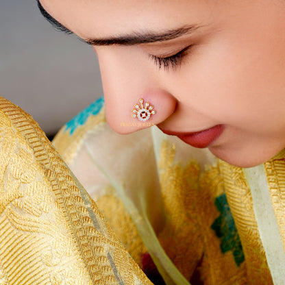 18K Yellow Gold 10.3MM Nosepin ,Handcrafted With Love For the Special Moments Of Your Life. - PRAGAT JEWELS