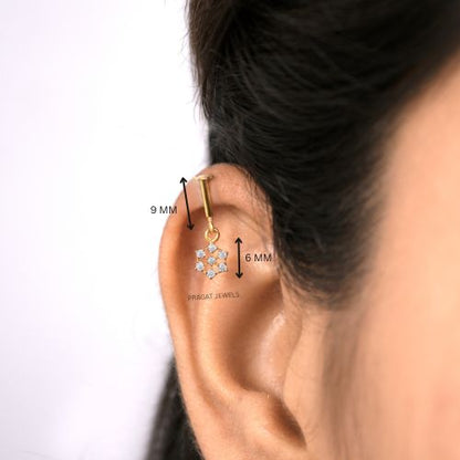 18K Yellow Gold Brillant Cut Helix Bugadi Diamond Hand crafted with love