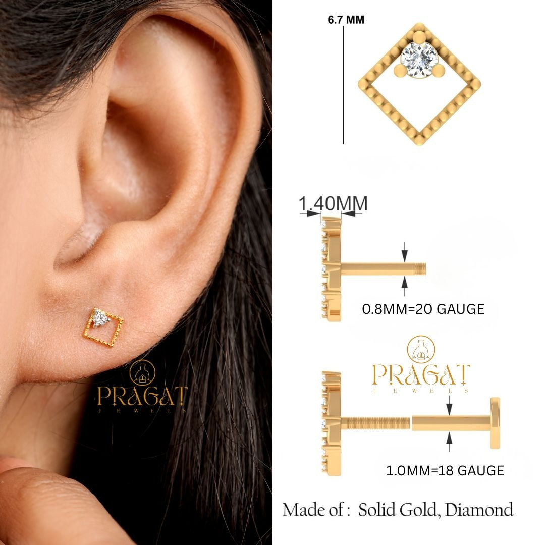 Solid 18k Yellow Gold Dangle Hoops Earring, Minimalist Fine Jewelry, Dainty Drop Earring Gift NP1255