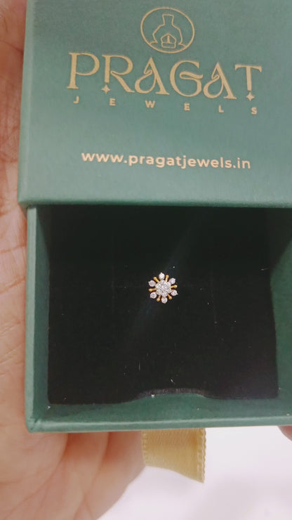 18k Solid Gold  Nose Stud  Flower Nosepin Flower Nose Stud