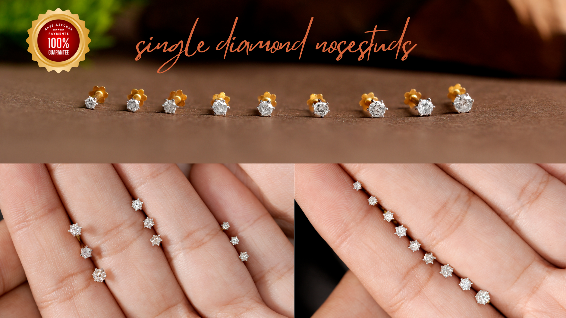 18kt Gold Single Diamond Nosepin/Nosestud/Andi Elegant Nose Jewelry for Women Gift For The Real Diamond Nosestud ,Conch ,lube,Rook , Buy diamond nosepin online - PRAGAT JEWELS